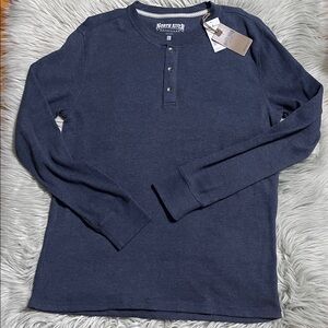 North River Men's Long Sleeve Navy Henley